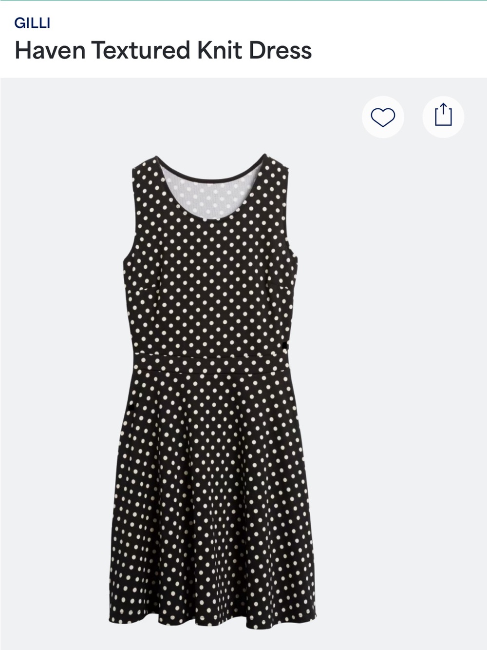 Gilli Black Dress with White Polka Dots